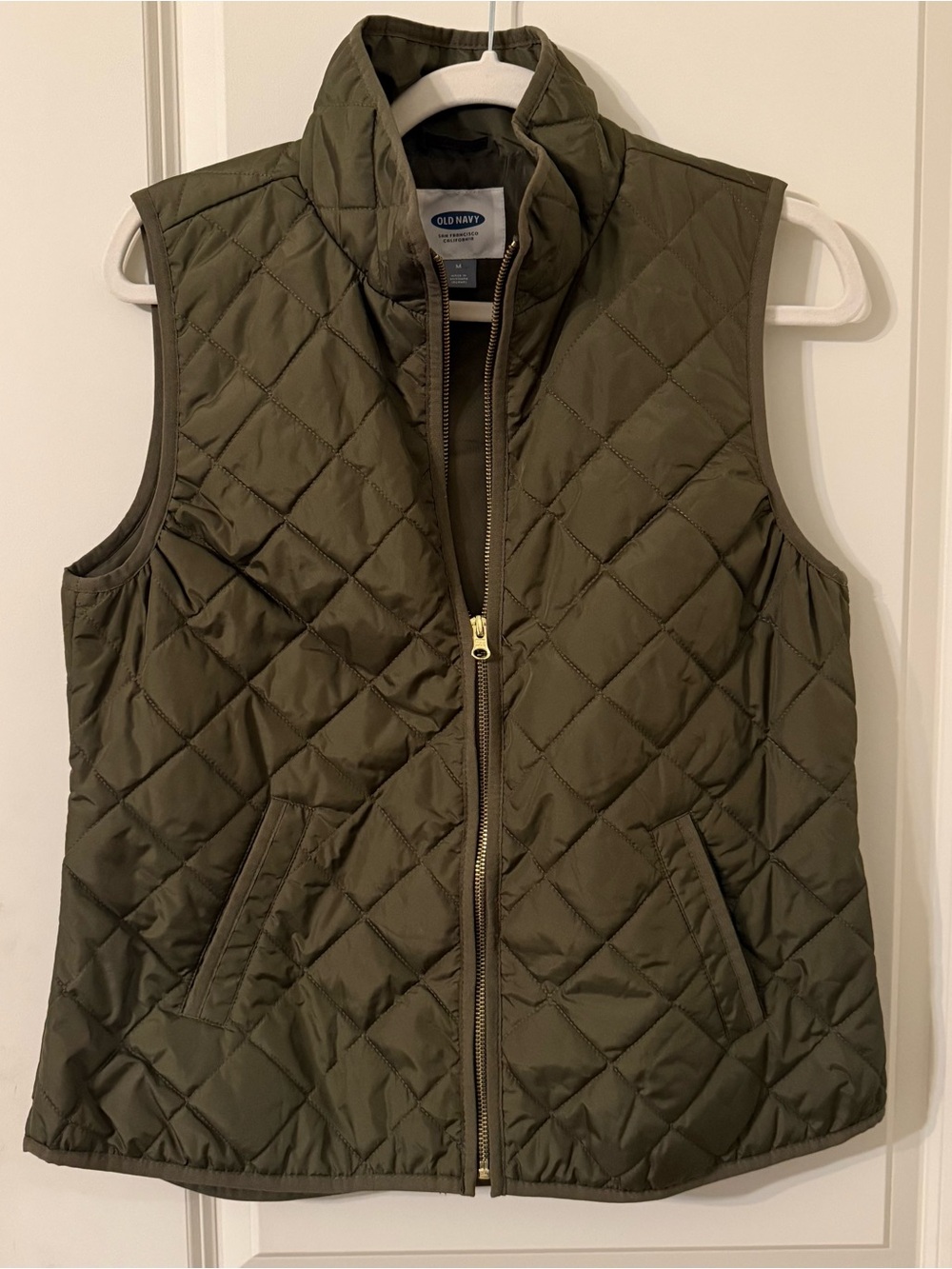 Old Navy Olive Green Quilted Vest